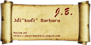 Jáksó Barbara névjegykártya